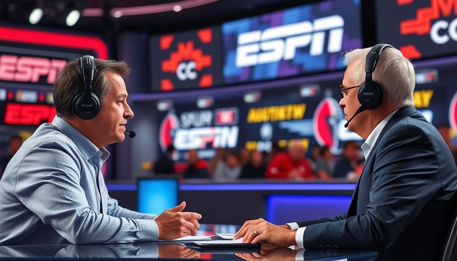 NFL news commentary on ESPN with sports commentators.