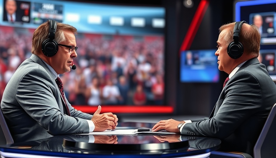 NFL news commentators on a sports talk show.
