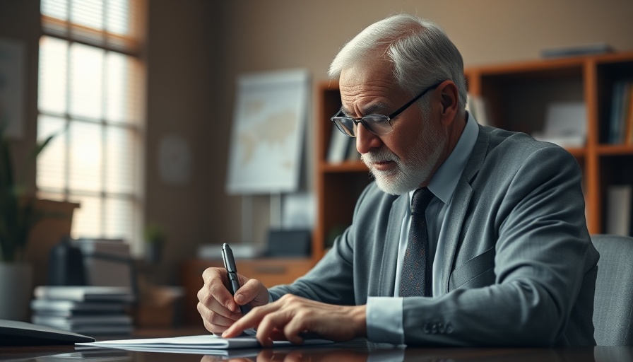 Man signing document in office, related to Texas Congressional Maps.