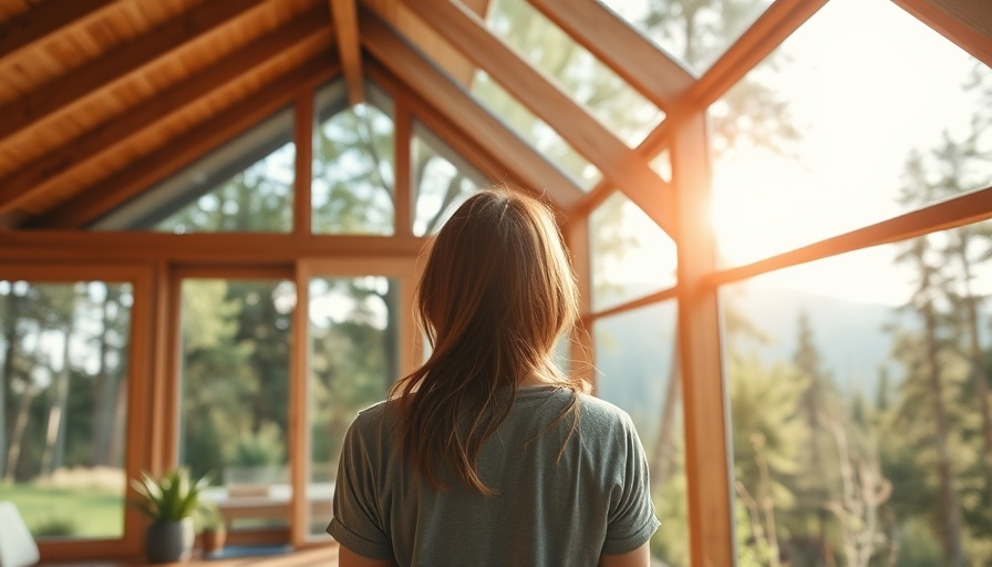 Lagom Retreat Texas: woman enjoying nature in glass cabin