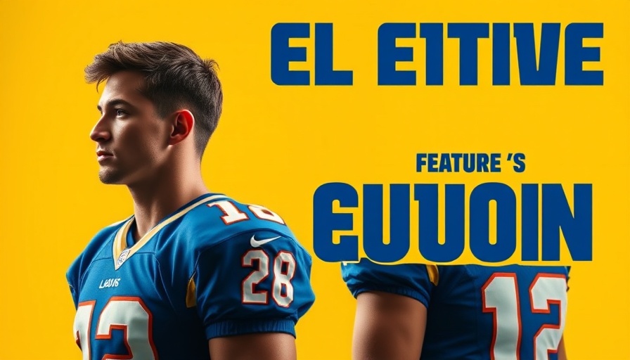Glen Powell Chad Powers Hulu promo image with football jerseys.