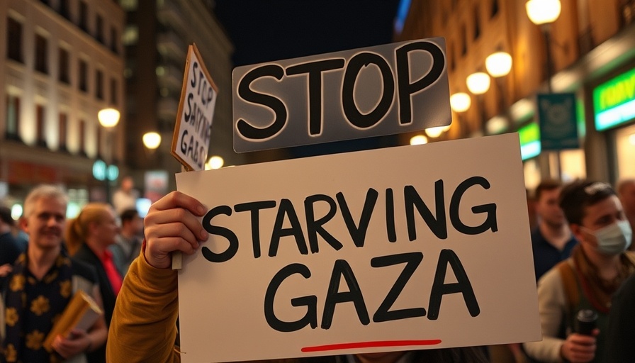 Protester holding Gaza sign in peace rally, urging end to war.