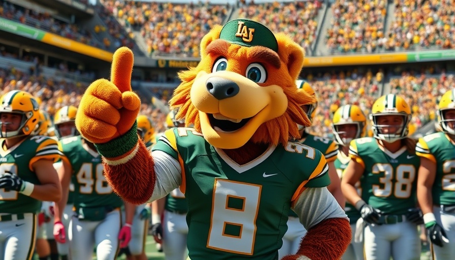 Oregon's mascot with football team, vibrant sports atmosphere.