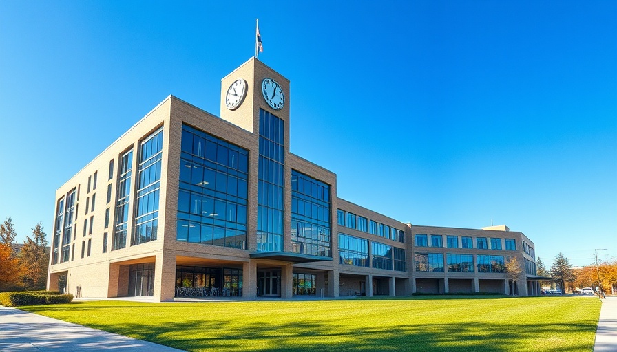 Modern building with clock tower symbolizing San Antonio business news.