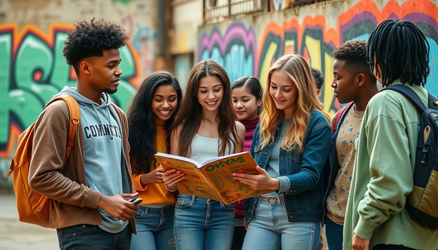 Teenagers in community project for youth violence prevention initiatives.
