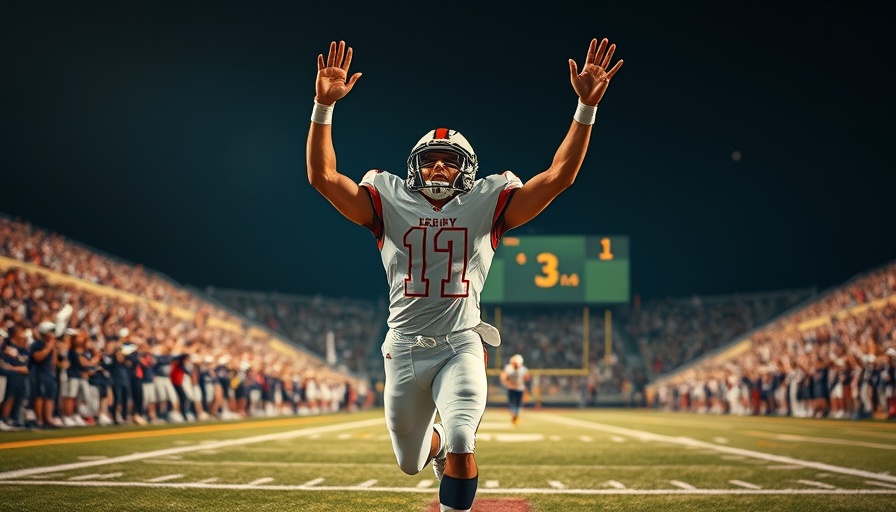 La Porte vs. Deer Park rivalry game with player scoring touchdown.