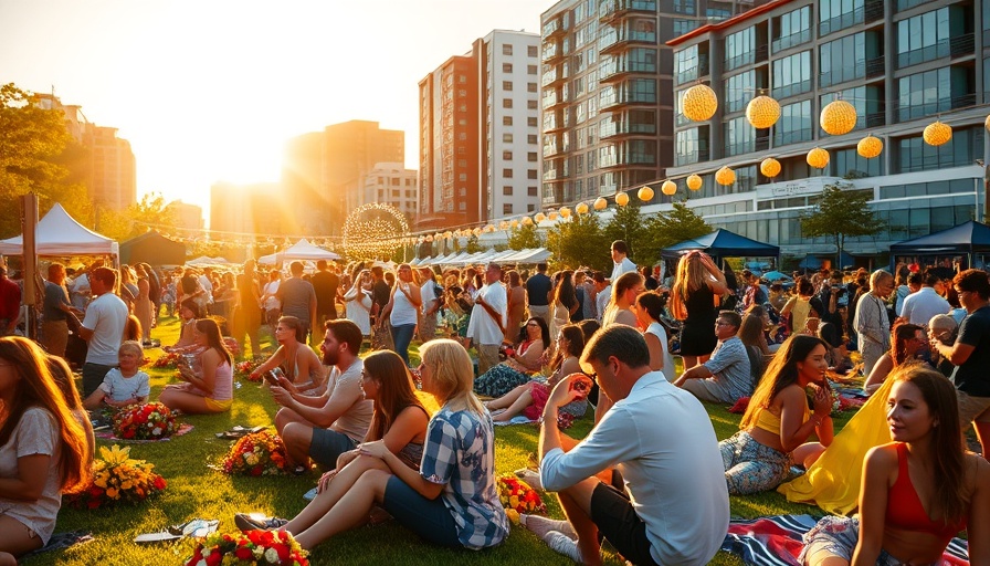 Lively outdoor festival in Texas, vibrant September crowd