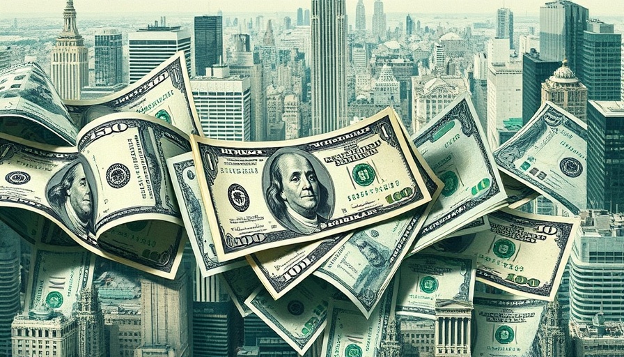 U.S. dollar bills with arrows, financial movement, Dallas small business grants.