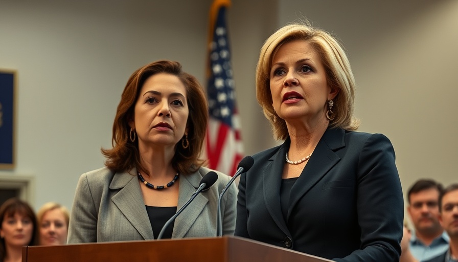 Two women addressing immigration policy USA in live event.