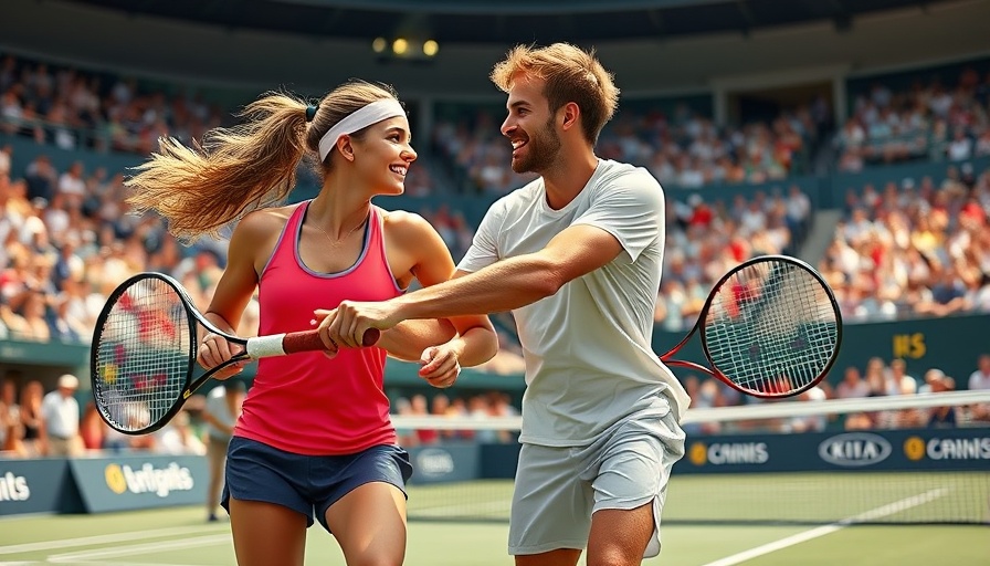 Age-gap friendship between tennis players illustrating teamwork benefits.