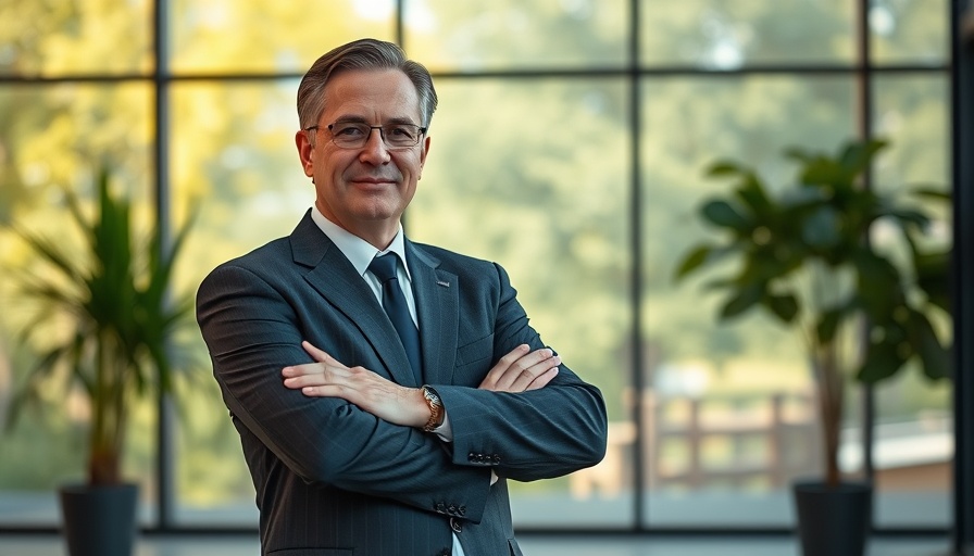 Professional businessman in office overlooking garden, Houston job market trends.