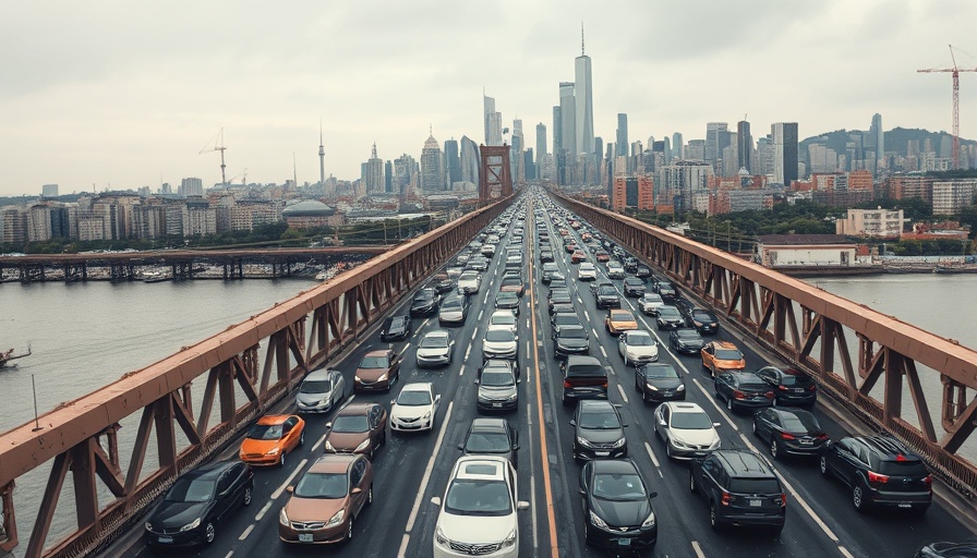 Houston Avenue Bridge showing traffic issues and congestion.