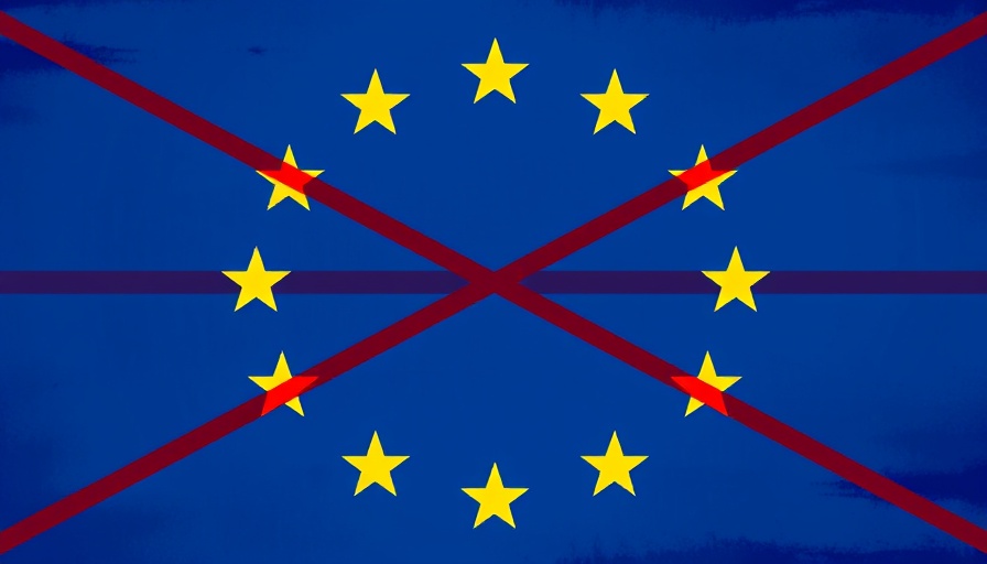 European Union symbol with red cross lines representing opposition