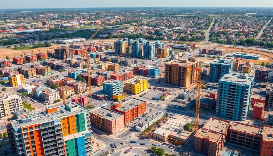 Expansive construction site showing Dallas business development.