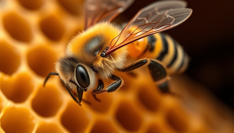 Close-up of honeybee on honeycomb highlighting health benefits of honey.