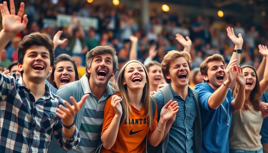 Excited sports fans cheering at a stadium event, NFL news.