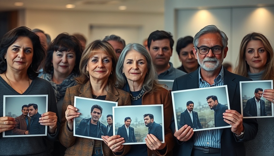 Individuals holding photos related to Texas laws on youth cabins.