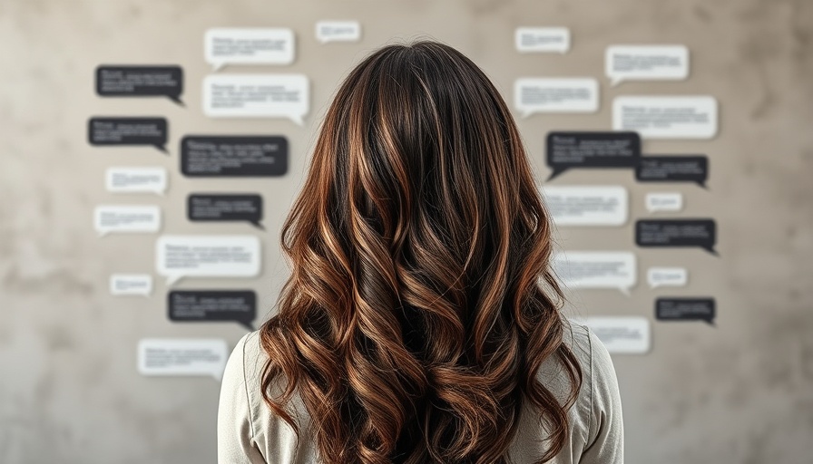 Mental health support concept with messages around a woman.