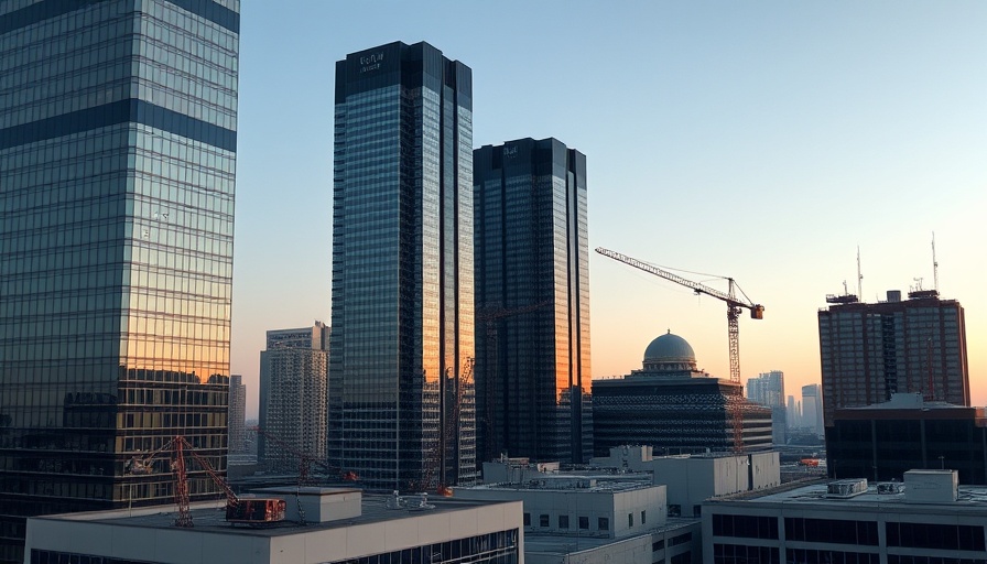 Austin skyscrapers with construction cranes at dusk, highlighting construction hiatus.
