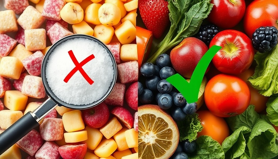 Healthy aging nutrition contrast: sweets vs. fresh produce for seniors.