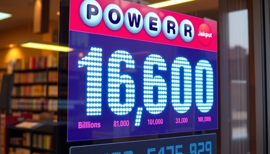 Powerball lottery jackpot display Missouri Texas showing billions.