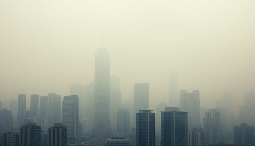 Hazy skyline illustrating air pollution and Alzheimer's disease link.