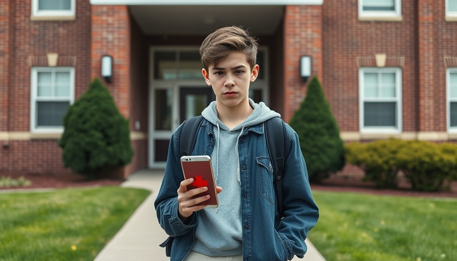 Concerned student at school with cellphone ban in Texas schools.
