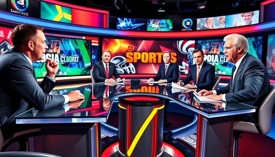 NFL news debate scene on a TV show with host expressions.