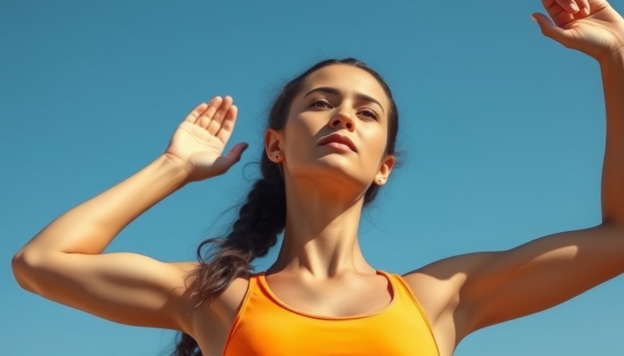 Importance of warm-ups in workouts: woman stretching outdoors.