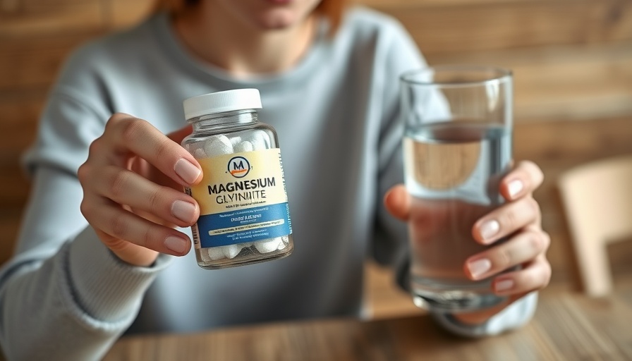 Woman holding magnesium glycinate and water, benefits for women.