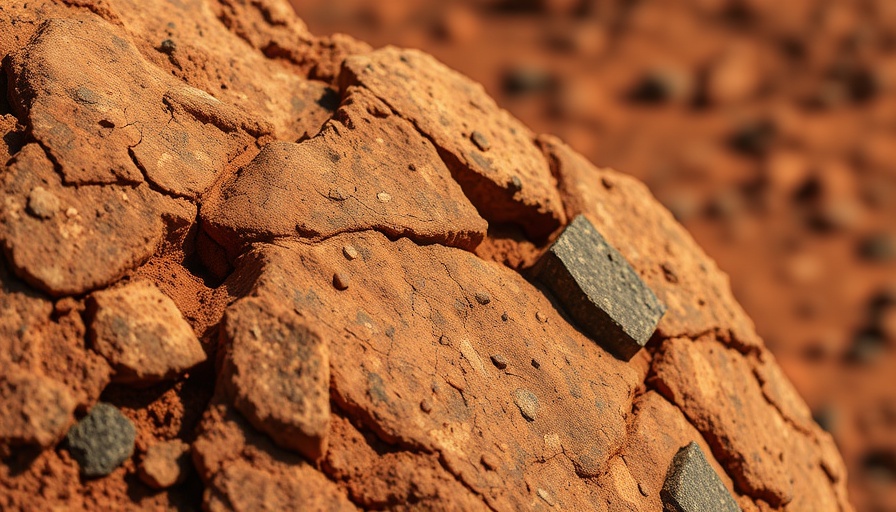 Potential biosignatures on Mars, close-up of Martian rock surface.