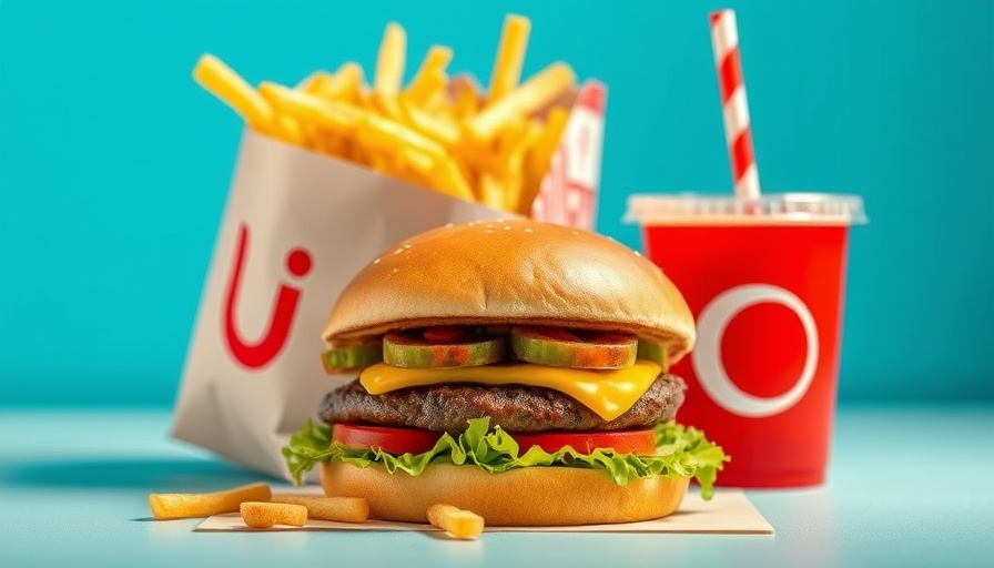 Fast food meal with burger, fries, and drink; San Antonio business news.