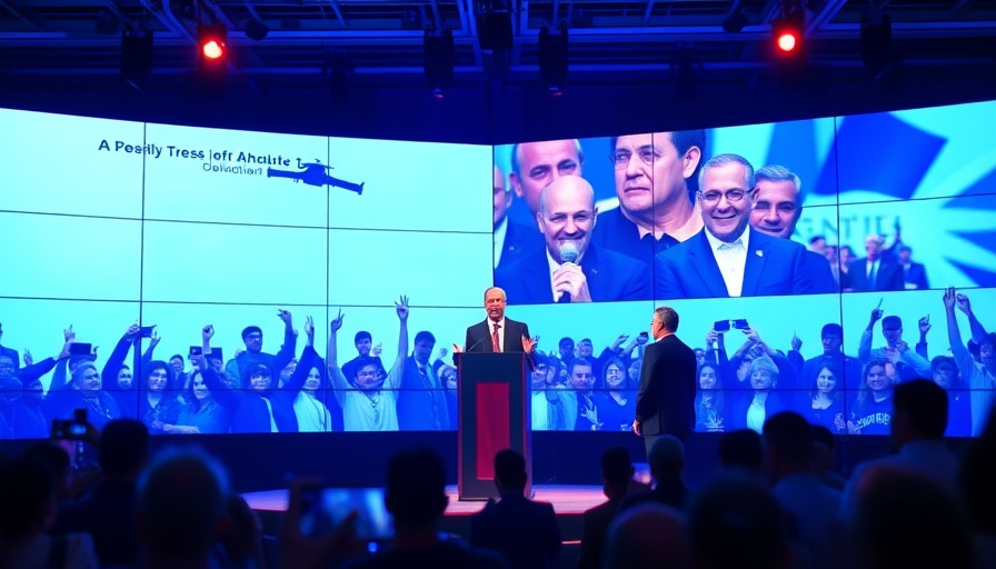 Split screen event on political violence concerns, vibrant news broadcast.