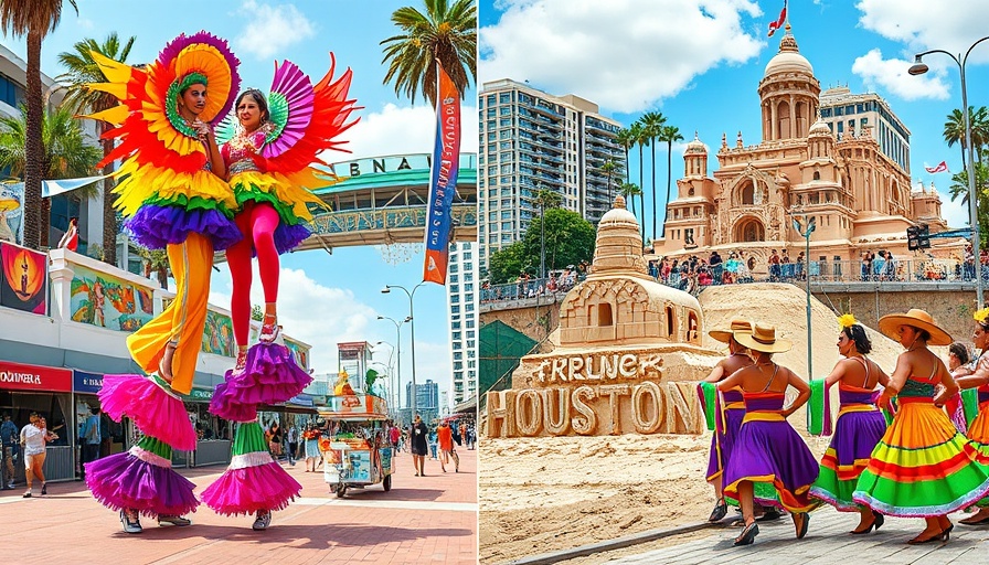 Colorful Houston events collage showcasing diverse local festivities.