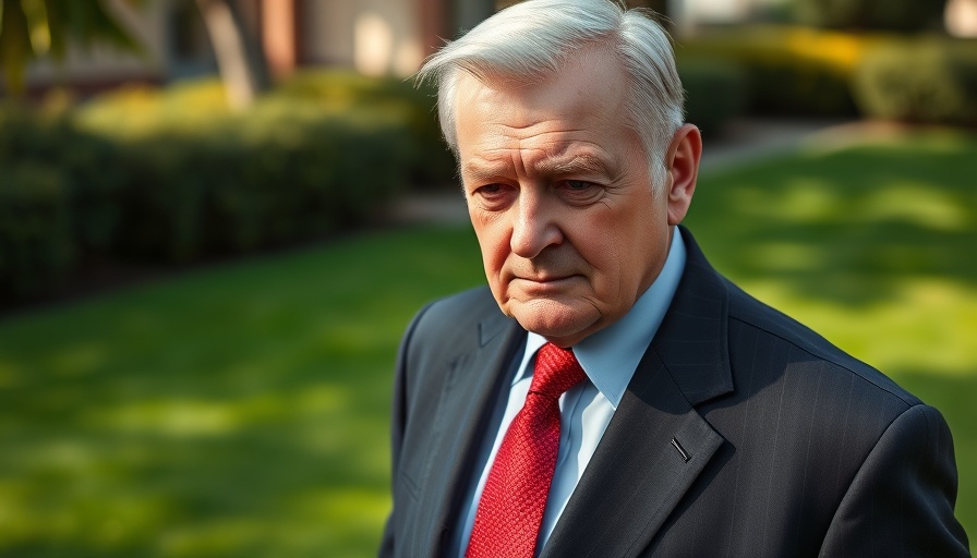 Older man outdoors in a suit, pensive expression