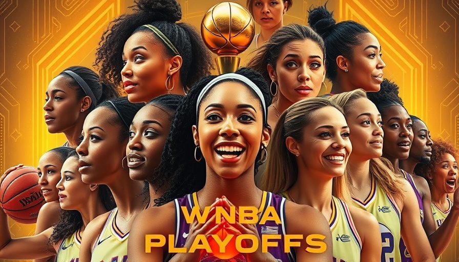 Dynamic collage of female basketball players celebrating WNBA Playoffs.