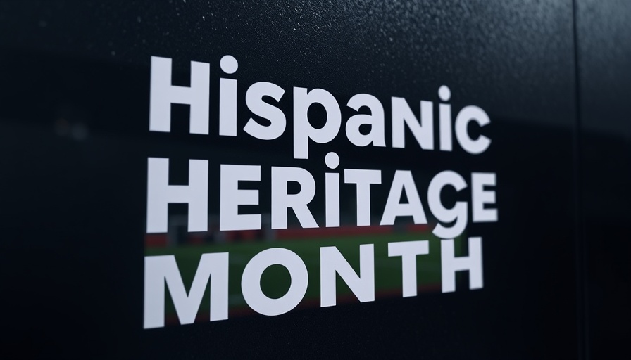 Hispanic Heritage Month signage with star logo in stadium setting.