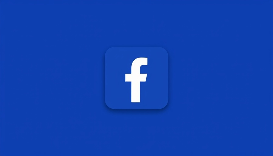Facebook logo on blue background.