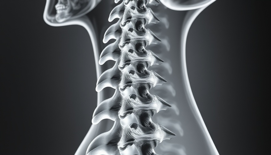 X-ray showing detailed spinal structure for riluzole spinal cord injury treatment.