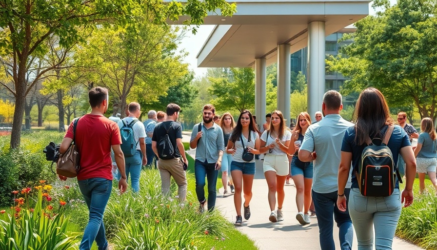 People at a modern park in Dallas, highlighting community spaces.