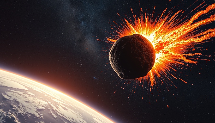 Asteroid impact scene depicting cosmic explosion in space.