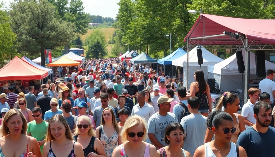 Festival in Cedar Park with diverse crowd enjoying festivities.