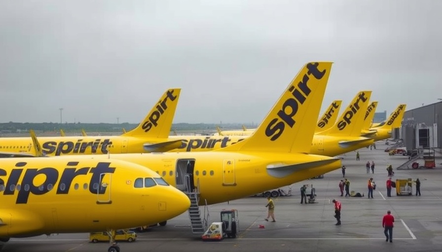 Air traffic control near Air Force One scene, Spirit Airlines planes on tarmac.