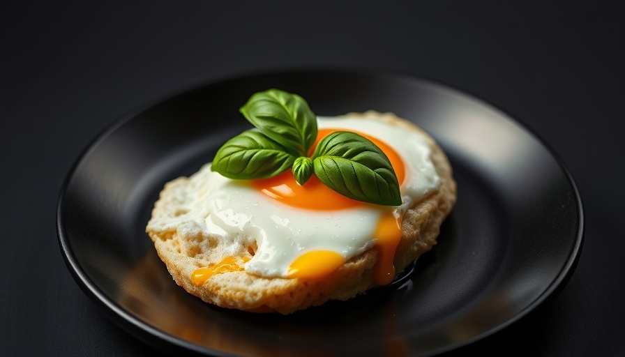 Healthy aging nutrition: no carbs, no sugars egg dish on black background.