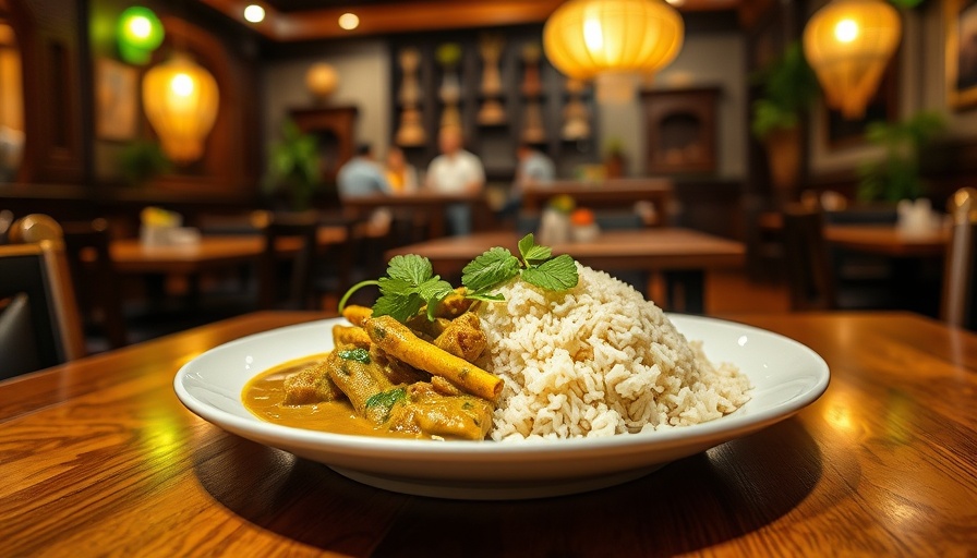 Brya Zan Thai cuisine in West Plano, vibrant Thai dishes on a wooden table.