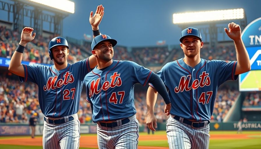 Mets players celebrate as they retake lead in NL wild-card race.