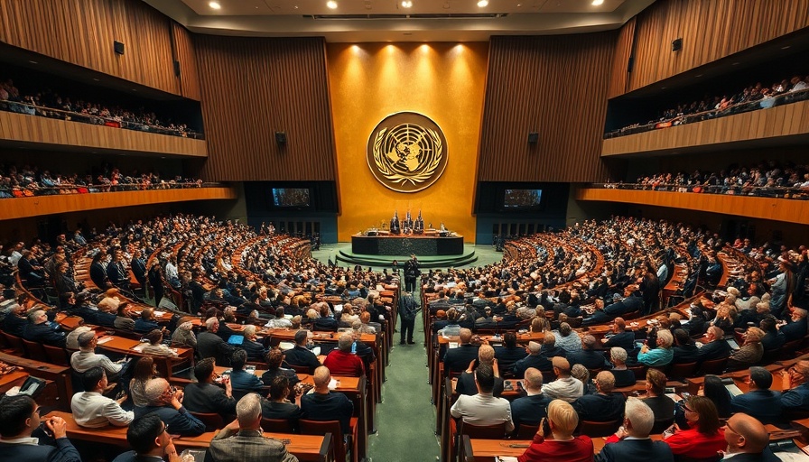 National news headlines assembly in grand hall with diverse audience.