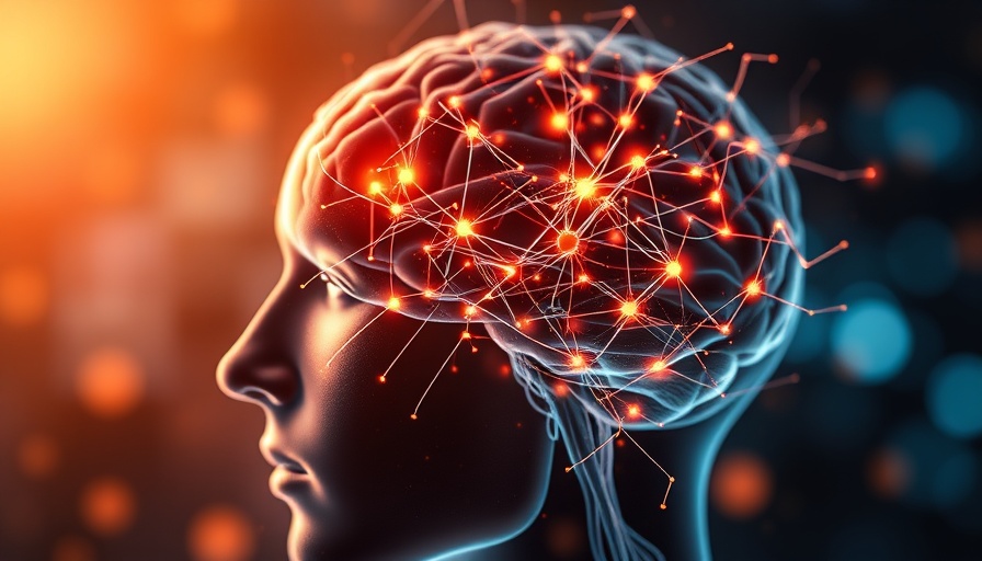 Abstract head with neural pathways illustrating brain activity.