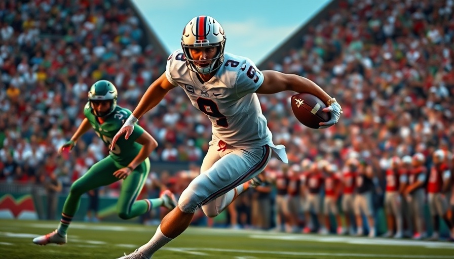 UTSA football player in action evading a defender, illustrating athletic performance.
