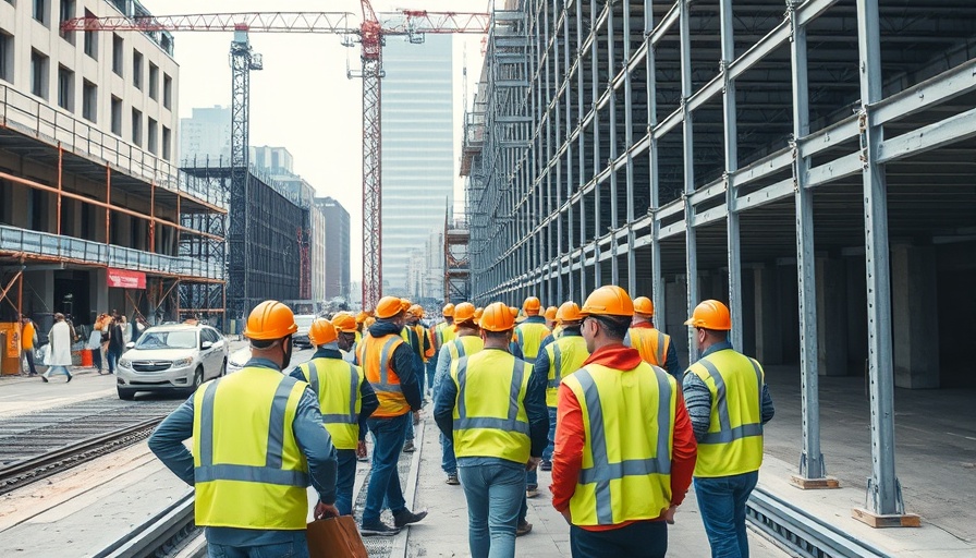 Retail development San Antonio construction site with workers.